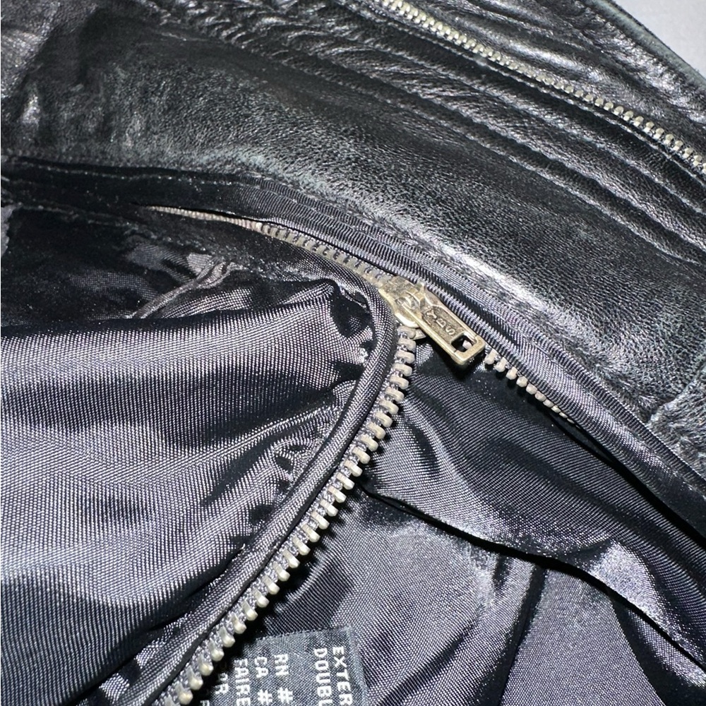 Kenneth Cole Vintage Black Leather Zip Jacket Thinsulate Lining Size XL X-Large - Picture 9 of 10